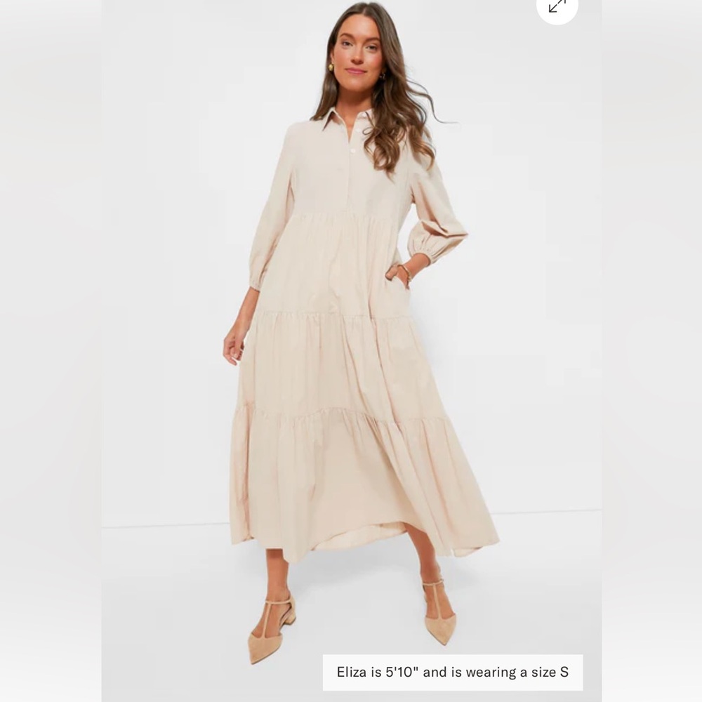 TUCKERNUCK POMANDER PLACE Sandstone Cotton Mabel Maxi Dress SMALL LIKE NEW